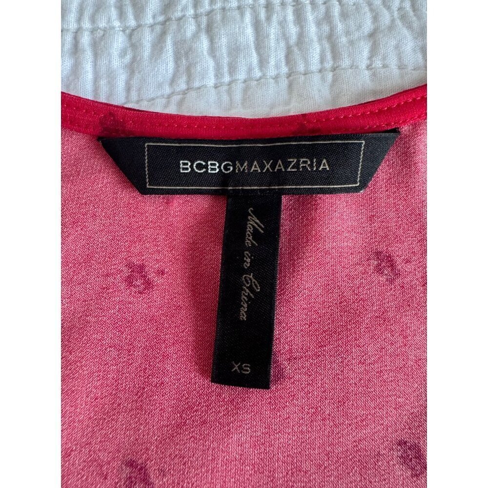 BCBGMAXAZRIA Adele Wrap Midi Dress V-Neck Size XS Lipstick Red Retro - Picture 4 of 12